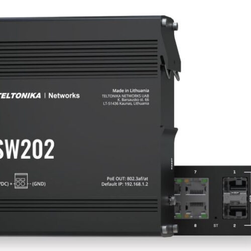 Teltonika · Switch · TSW202 · 8 Port Gigabit Industrial managed PoE+ Switch