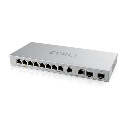 Zyxel Switch unmanaged Layer2 12 Port &bull 8x 1 GbE &bull 2x 2.5 GbE &bull 2x SFP+ &bull Desktop &bull Lüfterlos &bull XGS1010-