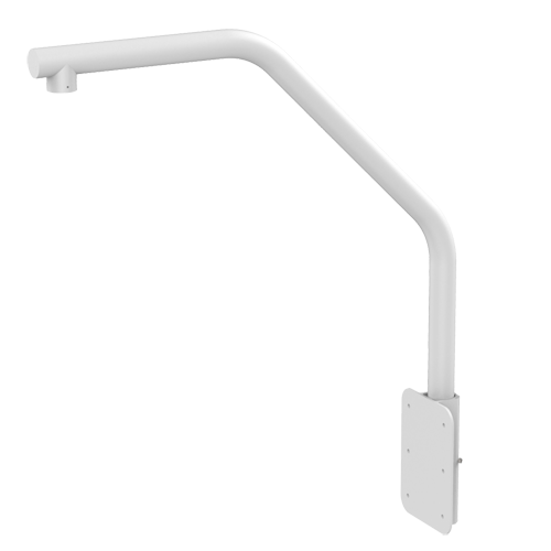 Swan-neck Unterstützung für motorisierte Domes - Geeignet für den Außenbereich - Gesims Installation - Weiße Farbe - Kabelstift
