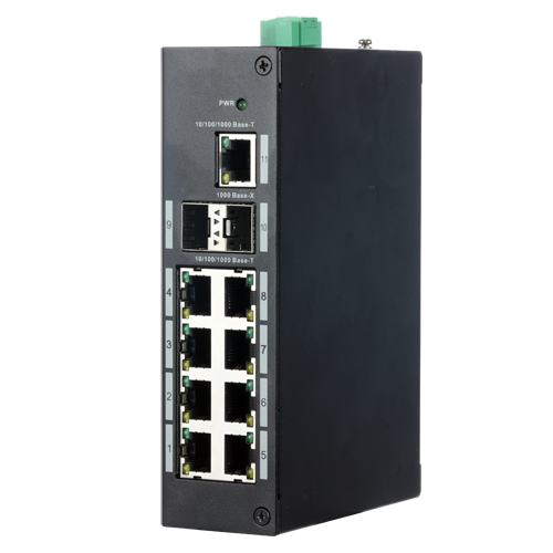 Industrieschalter X-Security - 9 ports RJ45 + 2 Uplink port (SFP) - Geschwindigkeit 10/100/1000 Mbps - Energiesparende Technolog