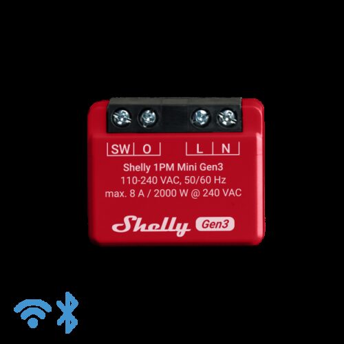 Shelly · Unterputz · "Plus 1PM Mini Gen. 3" · Relais · max 8A · 1 Kanal · Messfunktion · WLAN · BT