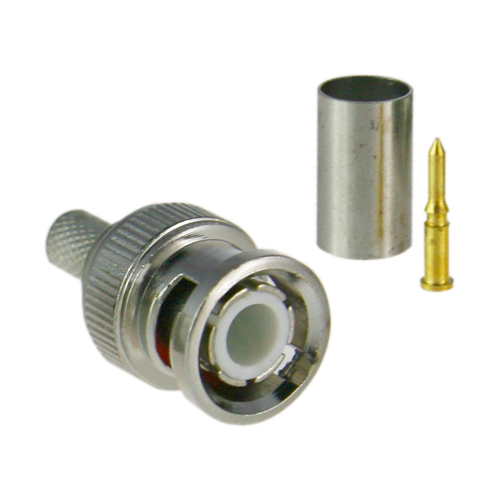 Verbinder - BNC zum Crimpen - Kompatibel mit RG59 - 25 mm (L) - 10 mm (B) - 5 g