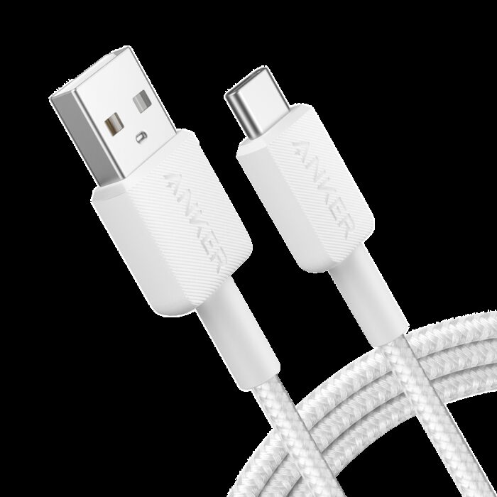 Anker - Kabel USB2.0  - Schnellladung bis zu 15W - USB-A auf USB-C - Nylon geflechtenes Kabel - Länge 1.8m | Farbe weiß