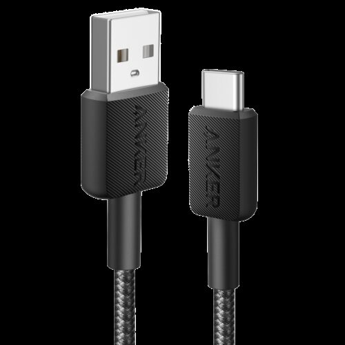 Anker - Kabel USB2.0  - Schnellladung bis zu 15W - USB-A auf USB-C - Nylon geflechtenes Kabel - Länge 0.9m | Farbe schwarz