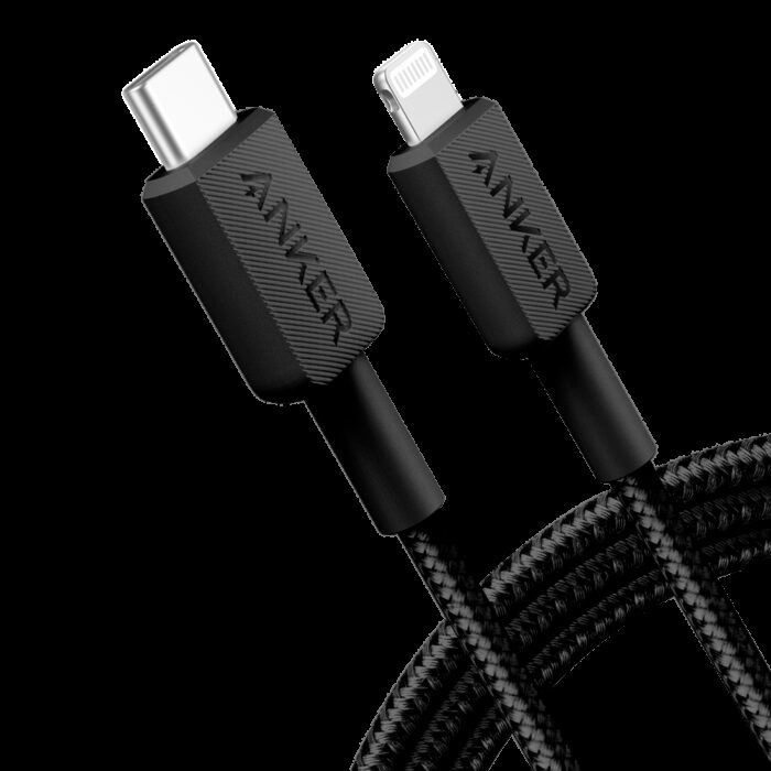 Anker - Kabel USB2.0  - Schnelles Aufladen - USB-C zu Lightning - Nylon geflechtenes Kabel - Länge 1.8m | Farbe schwarz