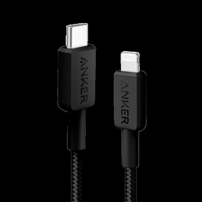 Anker - Kabel USB2.0  - Schnelles Aufladen - USB-C zu Lightning - Nylon geflechtenes Kabel - Länge 0.9m | Farbe schwarz