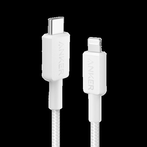 Anker - Kabel USB2.0  - Schnelles Aufladen - USB-C zu Lightning - Nylon geflechtenes Kabel - Länge 0.9m | Farbe weiß