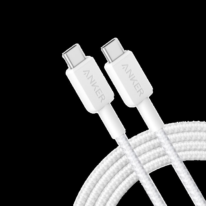 Anker - Kabel USB2.0  - Schnelles Aufladen 100W - USB-C auf USB-C - Nylon geflechtenes Kabel - Länge 1.8m | Farbe weiß