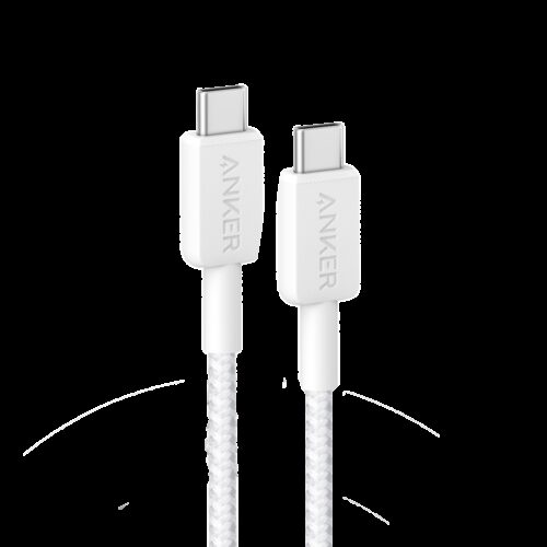 Anker - Kabel USB2.0  - Schnelles Aufladen 100W - USB-C auf USB-C - Nylon geflechtenes Kabel - Länge 0.9m | Farbe weiß