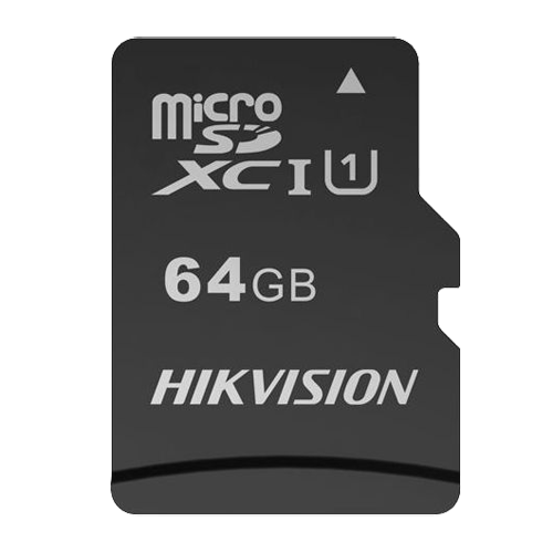 Hikvision Speicherkarte - TLC-Technologie - Kapazität 64 GB - Klasse 10 | Schreibgeschwindigkeit 55MB/s - Bis zu 3000 Schreibzyk