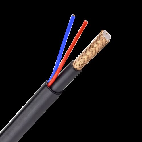 Kombiniertes Kabel - Micro RG59 + Stromversorgung - Rolle von 300 Metern - Gehäusefarbe schwarz - Außendurchmesser 6.8 mm - LSZH