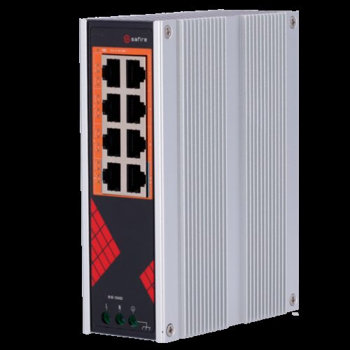 Safire Switch Industrieller AC-Stromversorgung 90~264V - 8 Gigabit-Ports 10/100/1000Mbps - 6 PoE+-Ports 30W + 2 Hi-PoE-Ports 60W