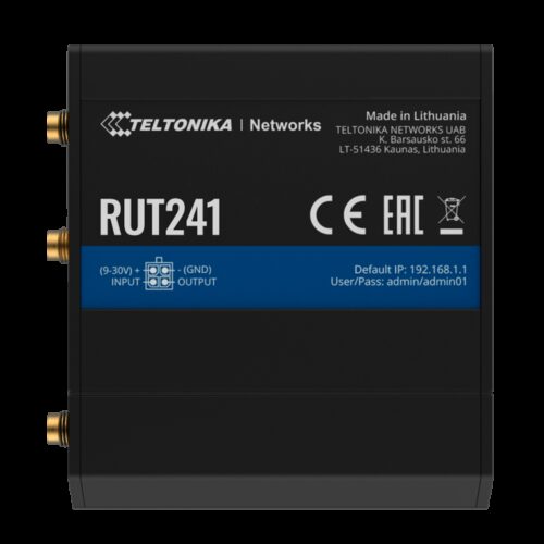 Teltonika Router 4G Industriell - 2 Ethernet-Anschlüsse RJ45 Fast Ethernet - 4G (LTE) Kategorie 4 bis zu 150Mbps - 1x Digitaler