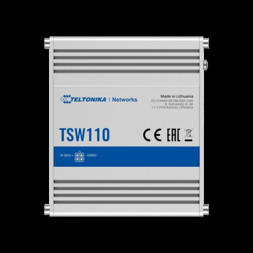 Industrieller Teltonika Switch Nicht verwaltbar - 5 Ethernet Anschlüsse RJ45 Gigabit - Robustes Aluminium-Gehäuse - Plug and Pla